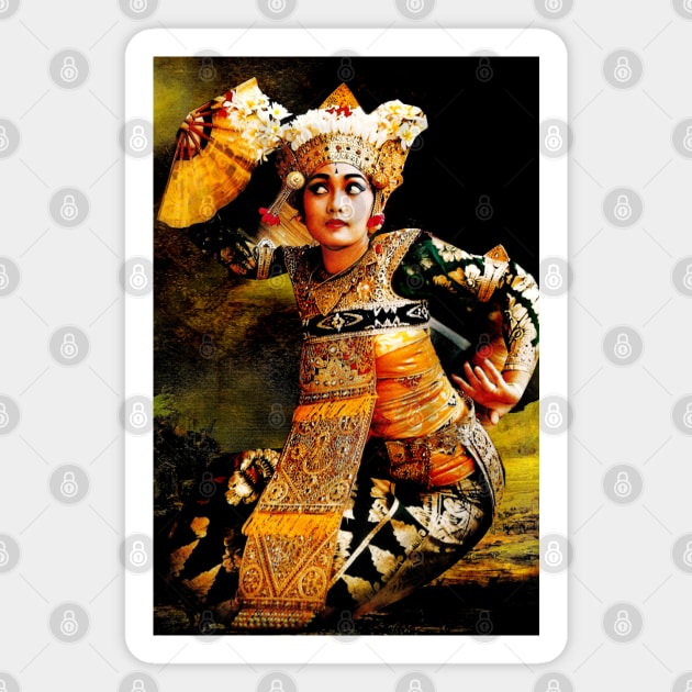 Balinese Traditional Dancer Bali Indonesia Barong Painting Magnet by seruniartworks